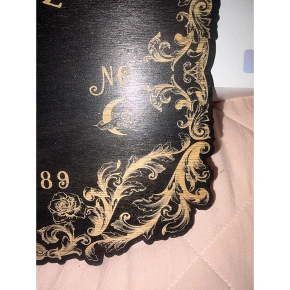 Hand crafted Artisan Felt Backed Spirit Board Black & Gold with planchette